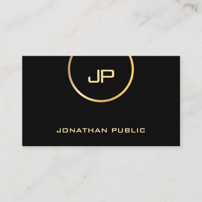 Professional Elegant Glam Gold Look Modern Premium Business Card (Front)
