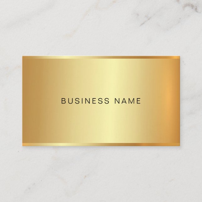 Professional Elegant Glamorous Gold Modern Plain Business Card (Front)