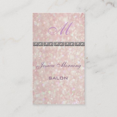 Professional elegant glittery bokeh monogram business card template