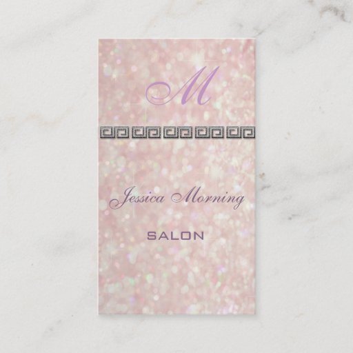 Customizable Professional elegant glittery bokeh monogram business card template