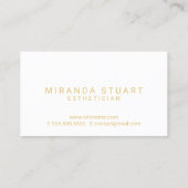 Professional Elegant Gold and White Skincare Business Card (Back)
