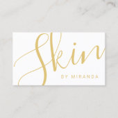Professional Elegant Gold and White Skincare Business Card (Front)