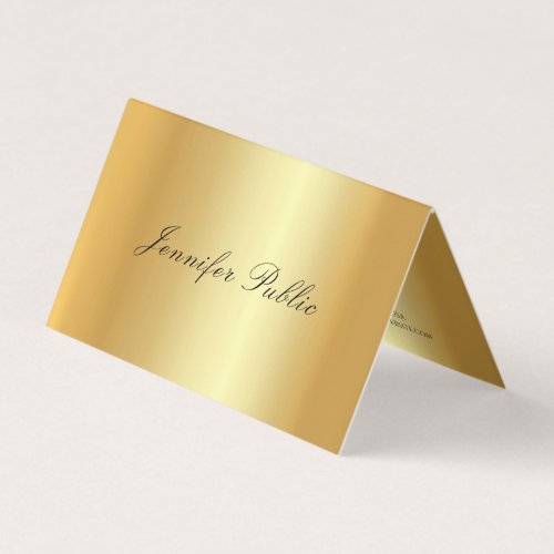 Professional Elegant Gold Calligraphy Name Modern Business Card