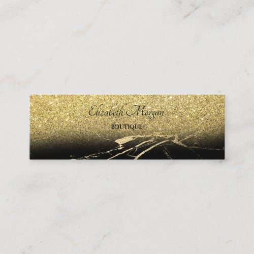 Professional Elegant Gold Glitter Ombre Marble Mini Business Card