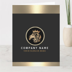 Professional Elegant Gold Lion Logo  Card