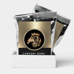 Professional Elegant Gold Lion Logo Coffee Drink Mix
