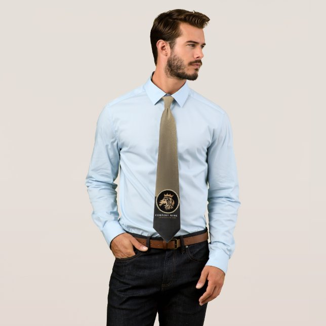  Professional Elegant Gold Lion Logo  Neck Tie (In Situ)