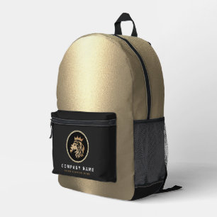  Professional Elegant Gold Lion Logo  Printed Backpack