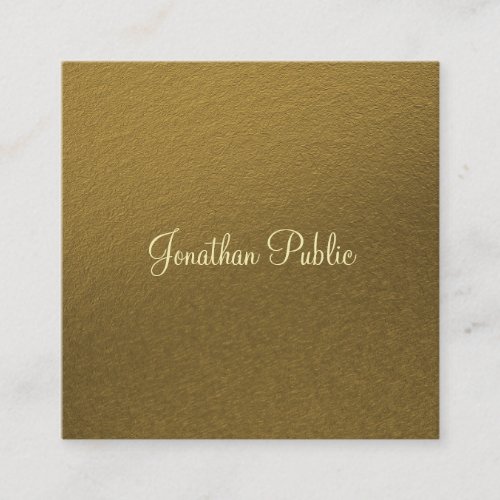 Professional Elegant Gold Look Creative Luxury Square Business Card