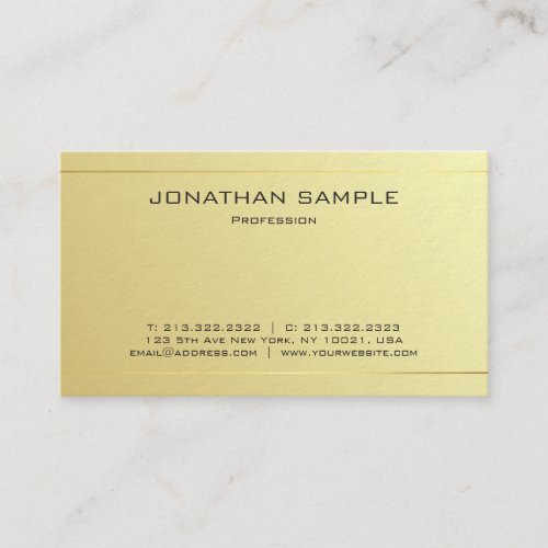 Professional Elegant Gold Look Minimalist Luxury Business Card