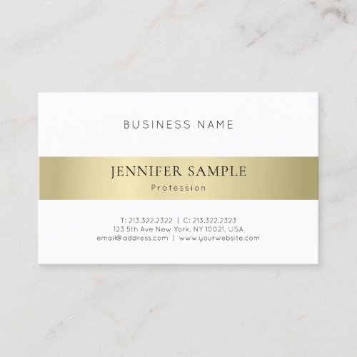 Professional Elegant Gold Look Minimalist Plain Business Card