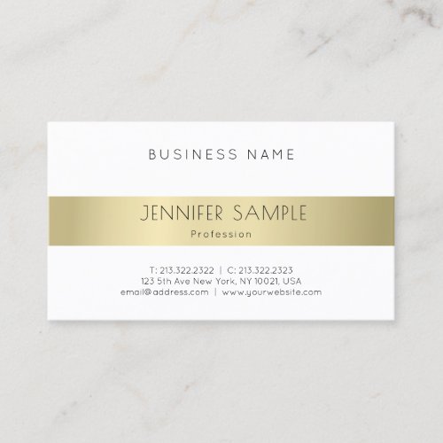 Professional Elegant Gold Look Modern Clean Plain Business Card