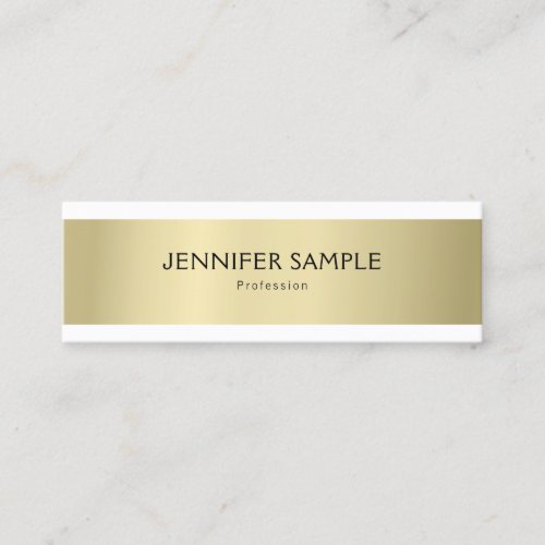 Professional Elegant Gold Look Modern Simple Plain Mini Business Card