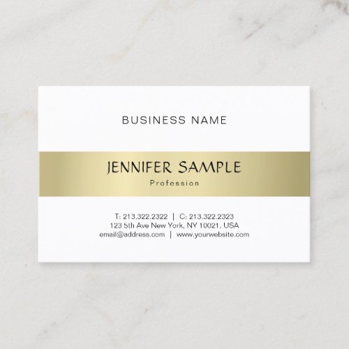 Professional Elegant Gold Look Simple Modern Plain Business Card