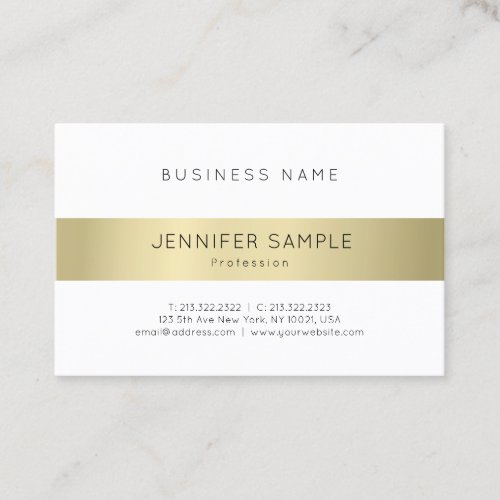 Professional Elegant Gold Look Simple Plain Modern Business Card