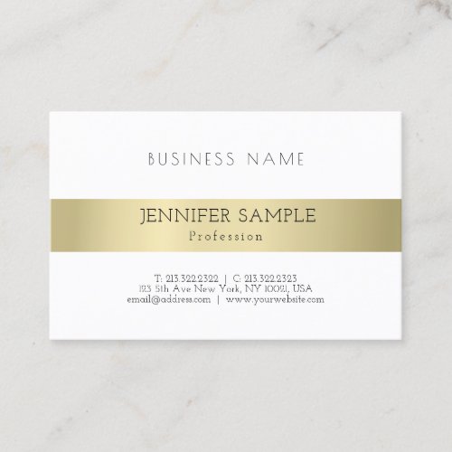 Professional Elegant Gold Look Simple Plain Modern Business Card