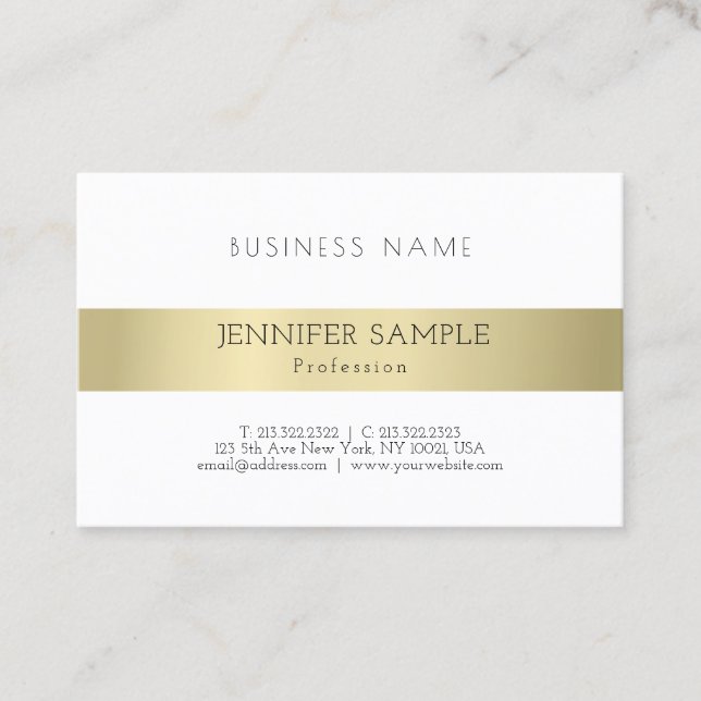 Professional Elegant Gold Look Simple Plain Modern Business Card (Front)