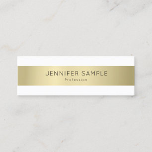 Professional Elegant Gold Look Simple Plain Modern Mini Business Card