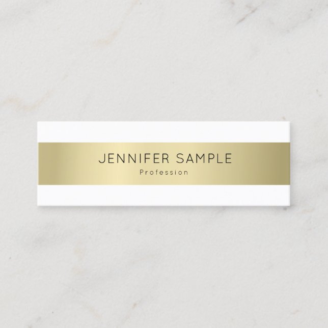 Professional Elegant Gold Look Simple Plain Modern Mini Business Card (Front)