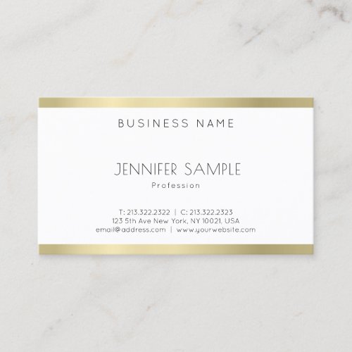Professional Elegant Gold Look Sleek Plain Modern Business Card