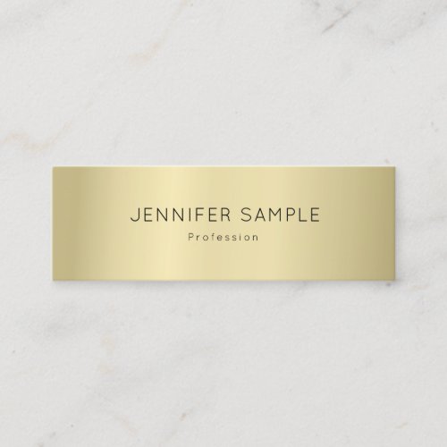 Professional Elegant Gold Look Sleek Plain Modern Mini Business Card