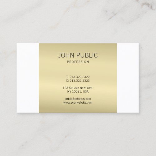 Professional Elegant Gold Monogram Modern Plain Business Card