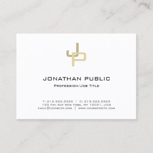 Professional Elegant Gold Monogram Modern Simple Business Card