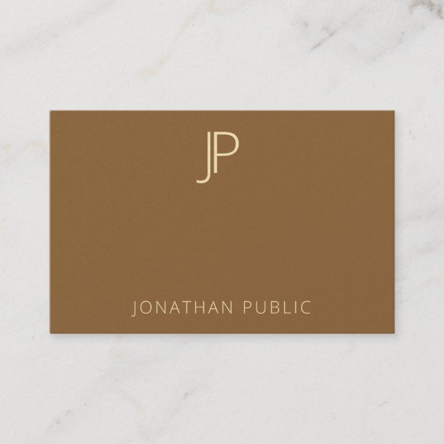 Professional Elegant Gold Monogram Premium Pearl Business Card (Front)