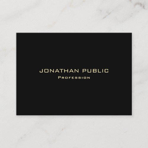Professional Elegant Gold Text Black Template Business Card