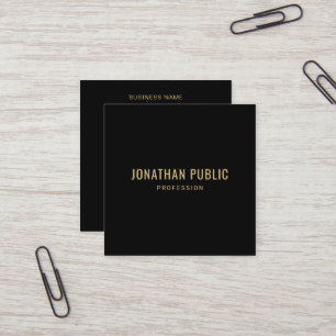 Professional Elegant Gold Text Create Your Own Square Business Card