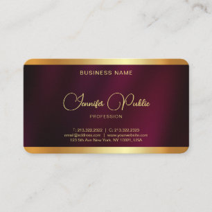 Professional Elegant Gold Text Rounded Corner Business Card
