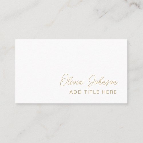 Professional Elegant Gold White Business Card