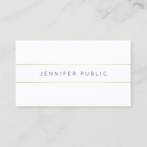 Professional Elegant Gold White Clean Design Plain Business Card