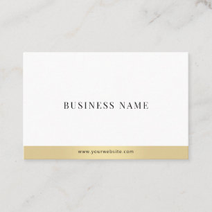 Professional Elegant Gold White Minimalist Plain Business Card