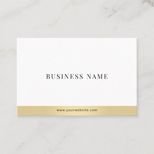 Professional Elegant Gold White Minimalist Plain Business Card