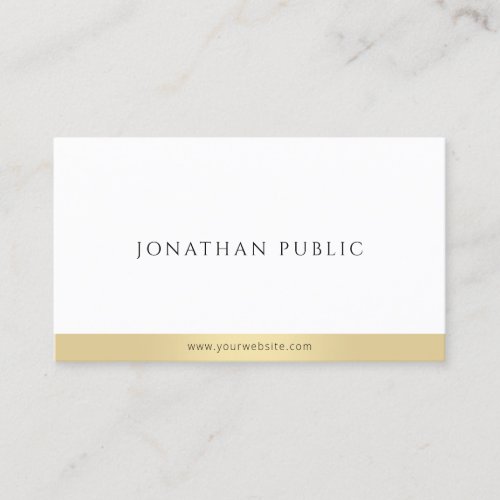 Professional Elegant Gold White Modern Simple Business Card