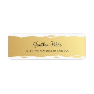 Professional Elegant Gold White Script Luxurious Label