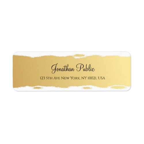 Professional Elegant Gold White Script Luxurious Label