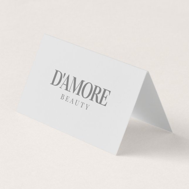 Professional Elegant gray and White Folded Business Card (Front)