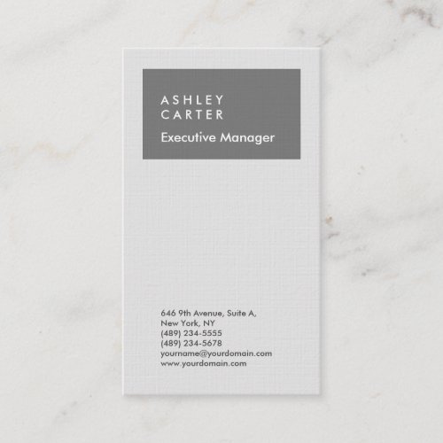 Professional elegant grey plain minimalist modern business card