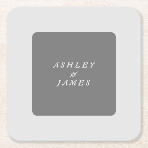 Professional elegant grey plain minimalist modern square paper coaster
