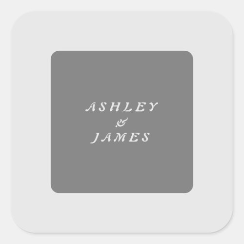 Professional elegant grey plain minimalist modern square sticker