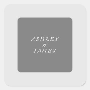 Professional elegant grey plain minimalist modern square sticker