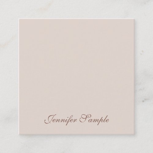 Professional Elegant Hand Script Simple Template Square Business Card