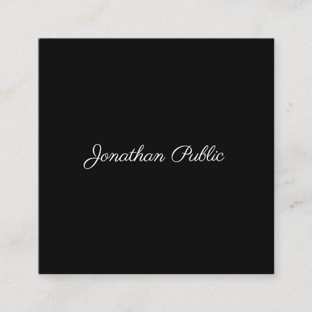 Professional Elegant Handwritten Script Modern Square Business Card (Front)