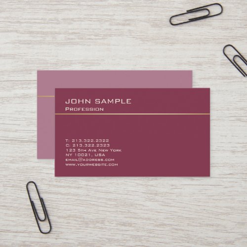 Professional Elegant Harmonic Colors Simple Design Business Card