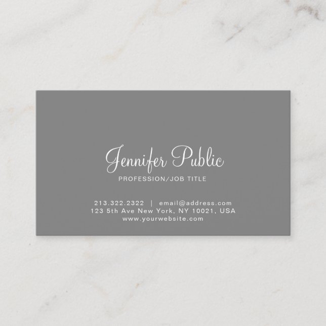 Professional Elegant Harmonic Colors Smart Plain Business Card (Front)