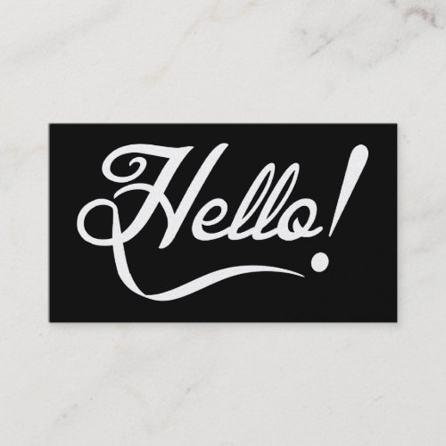 Professional Elegant Hello Business Card