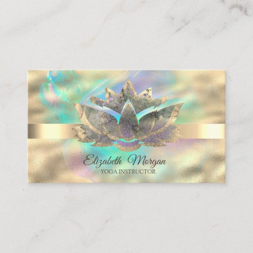 Professional Elegant Holographic InkGoldLotus Business Card