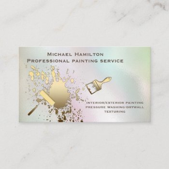 Professional Elegant Holographic  Painting Service Business Card by Makidzona at Zazzle